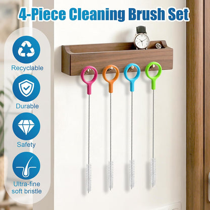 AONEZ Straw Cleaner Brushes Set of 4 – Straw Brush with Non-Slip Handle in Extra-Long Brush for Metal and Plastic Reusable Drinking Straws – Blue, Green, Orange, Pink