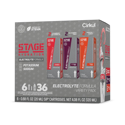Cirkul FitSip Electrolytes Flavor Water Variety Pack, Makes 36 Drinks, No Sugar, Zero Calorie Drink Mix, (2 Mixed Berry, 2 White Cherry, 2 Orange Tangerine)