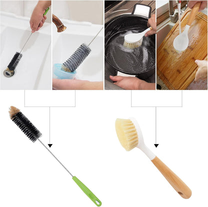 Long Bottle Brush, 17 in Bendable Cleaner Brushes for Cleaning Neck Beer Bottles, Wine, Baby Bottles, Water Bottles, Tumblers, Flask, Bird Feeder, Vase, Pipes and Brewing Supplies Black/1Pack