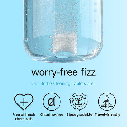 Bottle Cleaning Tablets for Water Bottles, Tumblers & Straws – No Scrubbing Cleaner Tablets Remove Odor & Residue for Insulated Bottles, Protein Shakers, Coffee Cups & Lids, 10 Count