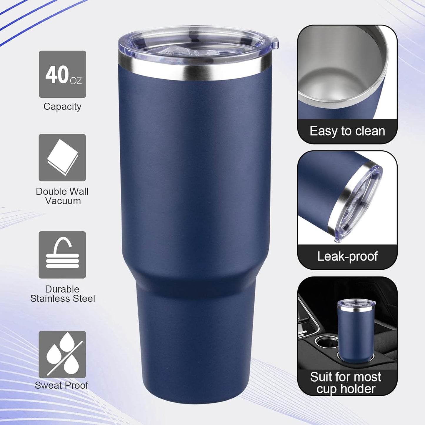 20oz Tumbler with Lid and Straw Double Wall Powder Coated Vacuum Insulated Coffee Tumbler Stainless Steel Insulated Travel Coffee Mug Spill-Proof Thermal Cup for Hot and Cold Beverage,Black