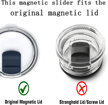 2 Pcs Magnetic Slider Replacement Block, Slider Lid Magnet for Yeti Lids 10 oz, 14oz, 16 oz, 20 oz, 26 oz, 30 oz (Black+Black)