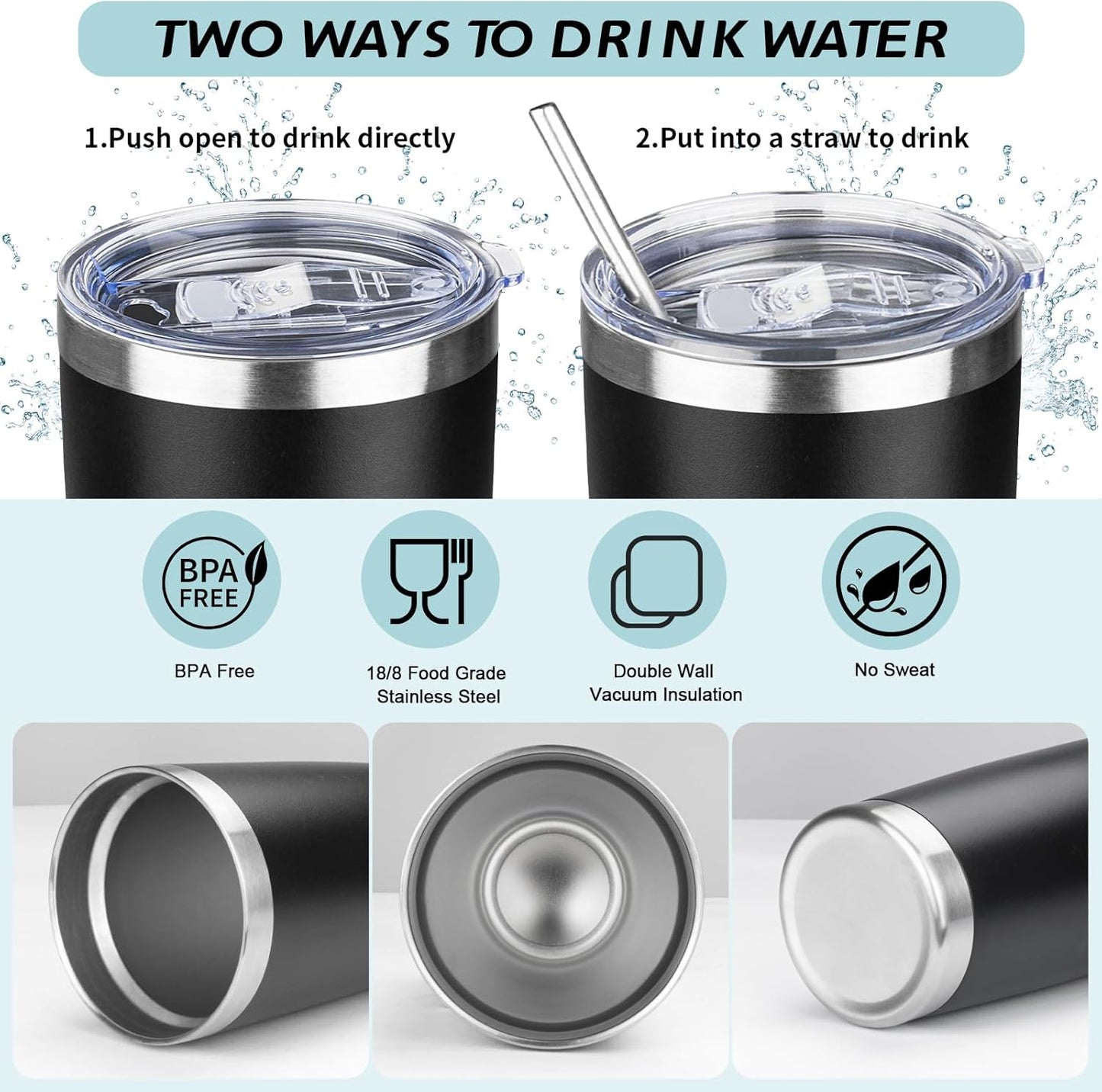 20oz Tumbler with Straw and Brush, Stainless Steel Vacuum Insulated tumbler, Double Wall Insulated Coffee Tumbler for Outdoor, Home, Travel,Office (Buff,1pcs)