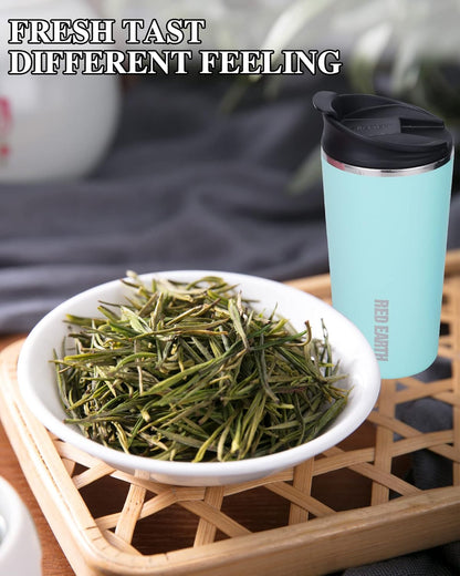 GiNT 17oz Travel Tea Mug with Infuser, 2 Lids. Vacuum Insulated 316 Stainless Steel Coffee Mug. Dishwasher Safe Tea Cup with Strainer for Hot & Cold Brew Coffee. Mothers Day Gifts for Mom (White)