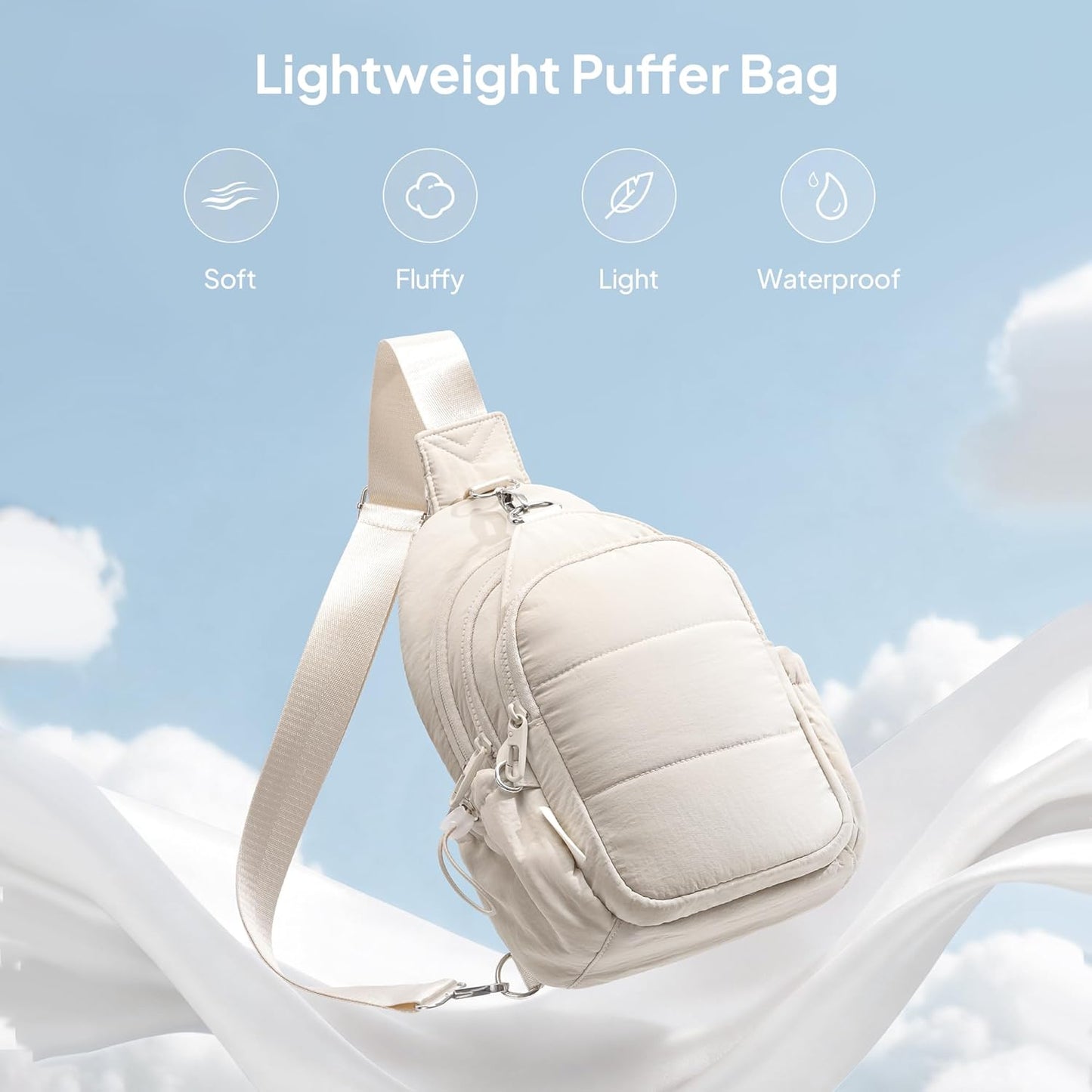 TOPEAST Sling Bag for Women, Anti-Theft Crossbody Bag with RFID Blocking & Water Bottle Holder for Travel, Water-resistant
