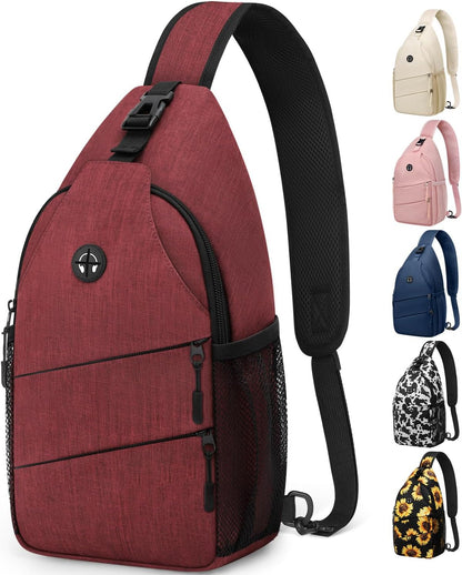 Pritent Crossbody Bags for Women Men Trendy Sling Bag Backpack Casual Chest Bag with Convertible Shoulder Strap