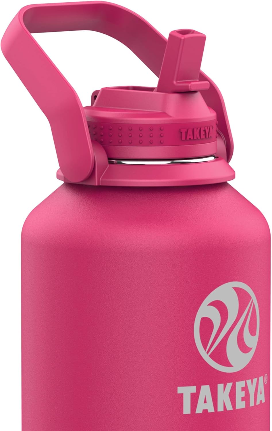 Takeya Pickleball Stainless Steel Insulated Water Bottle with Choice of Lid and Carry Handle, 32 Ounce, Dropshot Teal