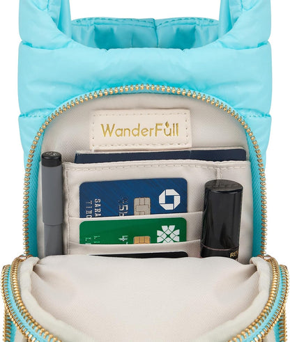 WanderFull Original HydroBag Fits Up to 32 oz Water Bottle Holder with Strap – Hands-Free Crossbody Water Bottle Carrier Bag with Phone Pocket - Colors A