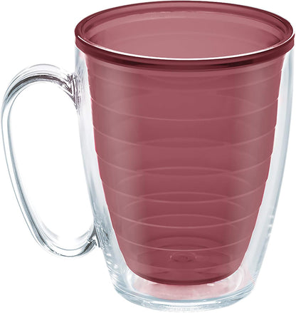 Tervis Clear & Colorful Tabletop Made in USA Double Walled Insulated Tumbler Travel Cup Keeps Drinks Cold & Hot, 16oz Mug, Clear