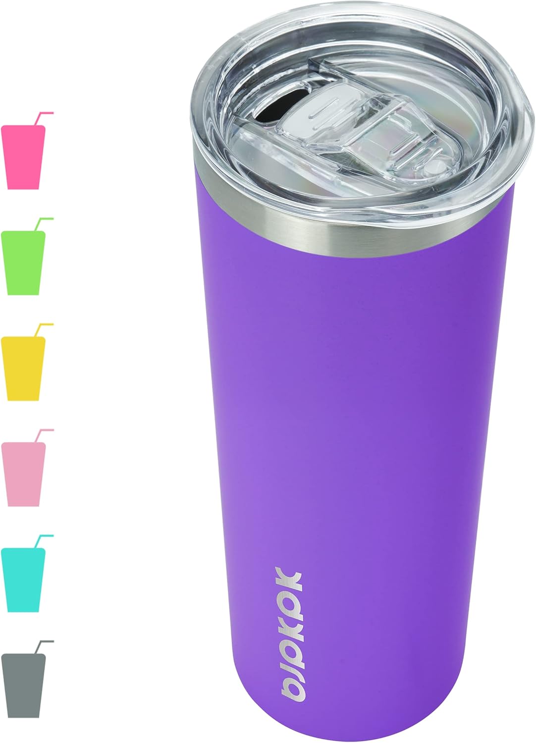 BJPKPK Skinny Tumbler with Lid 20 oz Stainless Steel Vacuum Insulated Double Wall Travel Coffee Water Tumblers Cup,White