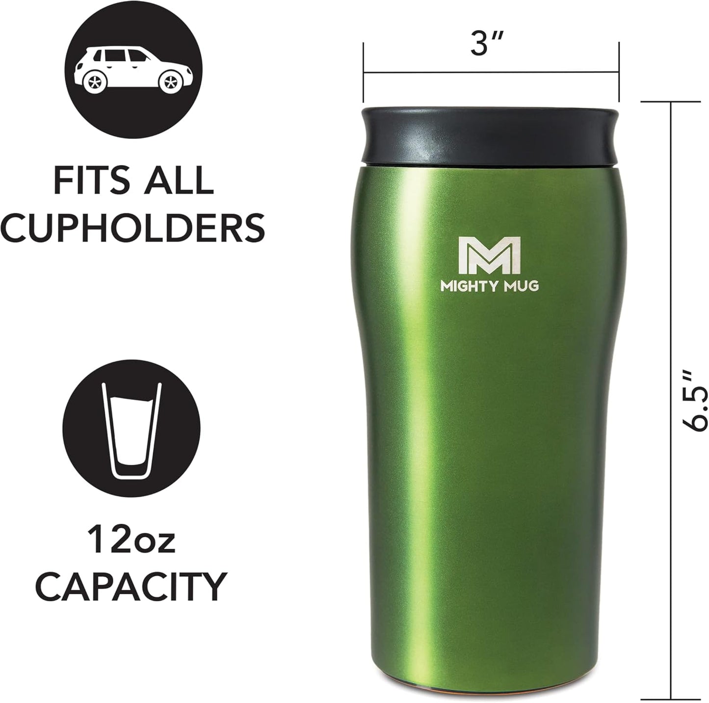 Mighty Mug | The Untippable Mug | Grips When Hit, Lifts for Sips | Insulated Stainless Steel Tumbler | Cupholder Friendly | Gifts for Women Men All | Leakproof | 6 Hour Hot / 24 Cold | 16oz | Teal