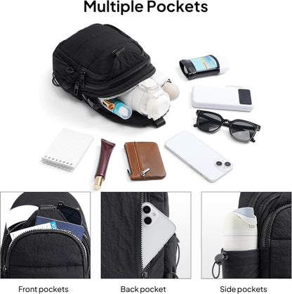 TOPEAST Sling Bag for Women, Anti-Theft Crossbody Bag with RFID Blocking & Water Bottle Holder for Travel, Water-resistant