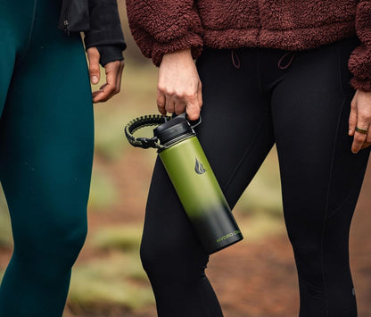 HYDRO CELL Stainless Steel Insulated Water Bottle with Straw - For Cold & Hot Drinks - Metal Vacuum Flask with Screw Cap and Modern Leakproof Sport Thermos for Adults (Neon 18oz)