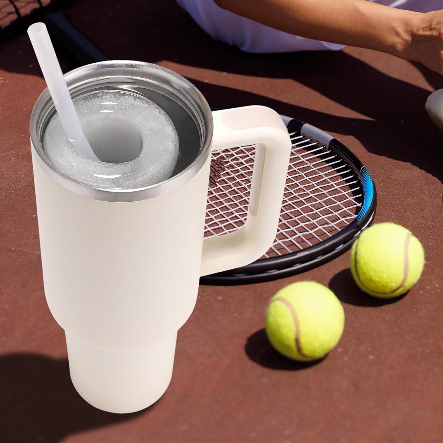 Ice Mold for Stanley Cup, Silicone Ice Cube Tray for Stanley Cup 30oz-40oz, Tumbler Ice Mold with Lid and Bin, Easy Release Cylinder Ice Cube Mold, 1 Pack, Eucalyptus