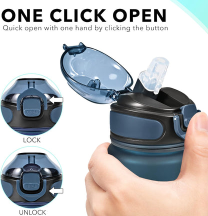 Enerbone 32 oz Drinking Water Bottle with Times to Drink and Straw, Motivational with Carrying Strap, Leakproof BPA & Toxic Free, Ensure You Drink Enough Water for Fitness Gym Outdoor