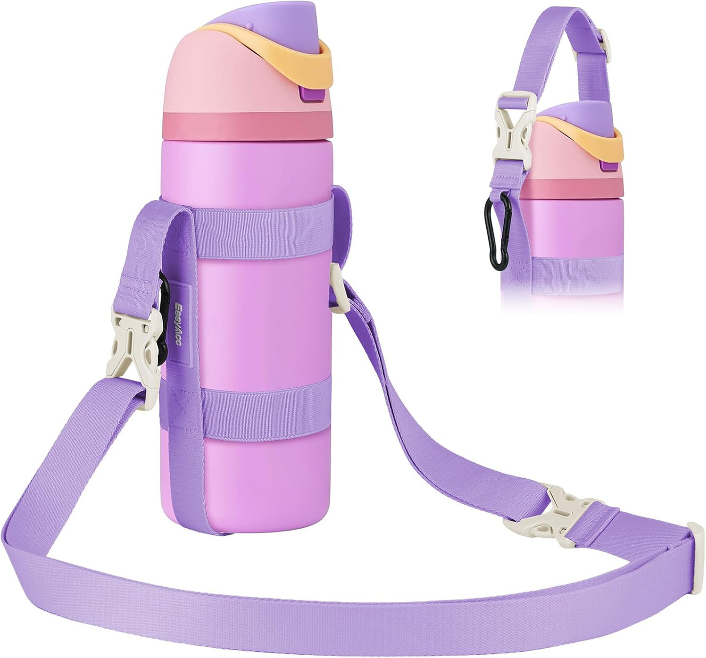EasyAcc Water Bottle Holder Strap Sling, for Owala FreeSip 24 32 40 oz, Hydro Flask, Cirkul, Yeti, Stanley Flip, Universal Water Bottles, with Carabiner, for Walking Curise Travel (Bottle Excluded)