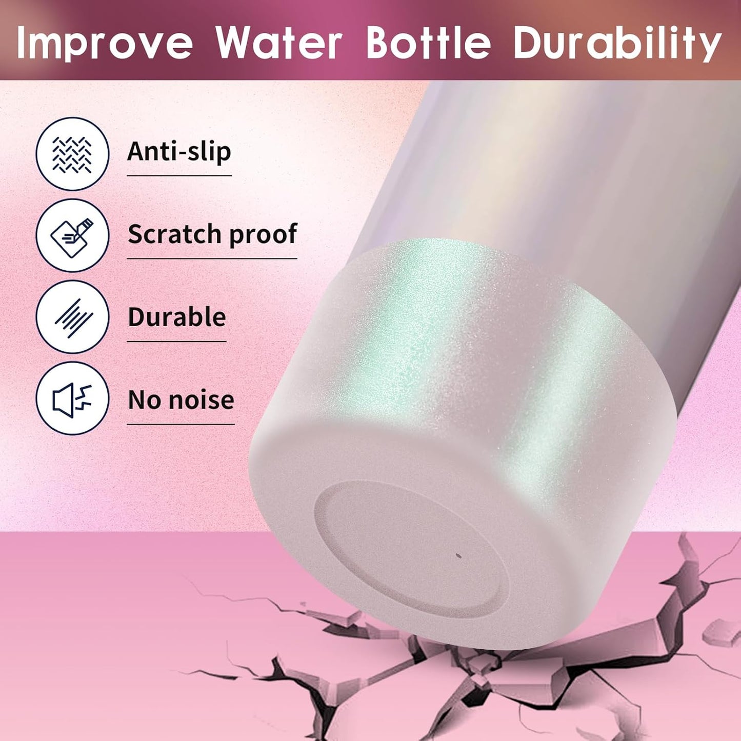 Chameleon Silicone Water Bottle Boot, Compatible with Stanley & Hydro Flask Tumbler 2.8-2.95in Bottom Anti-Slip Protector Rubber Sleeve