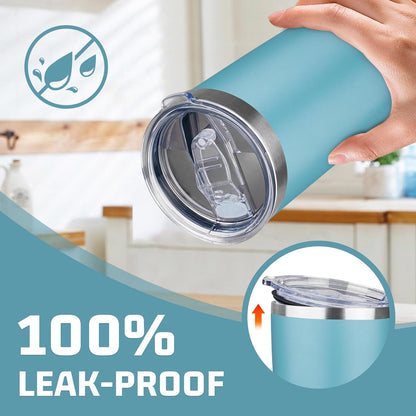 20oz Tumbler with Lid Double Wall Vacuum Insulated Travel Coffee Mug Stainless Steel Thermal Cup Powder Coated Sturdy Coffee Tumbler for Hot and Cold Beverage (Baby blue,1)