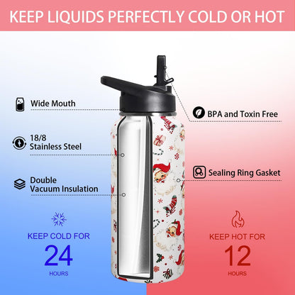 32 oz Pickleball Insulated Water Bottle with Straw - Pickleball Gym Hiking Sports Coffee Mug | Perfect Pickleball Gifts for Women, Pickleball Decor Accessories