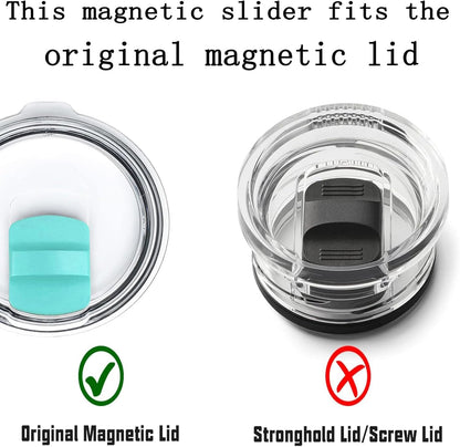2 Pcs Magnetic Slider Replacement Block, Slider Lid Magnet for Yeti Lids 10 oz, 14oz, 16 oz, 20 oz, 26 oz, 30 oz (Black+Black)