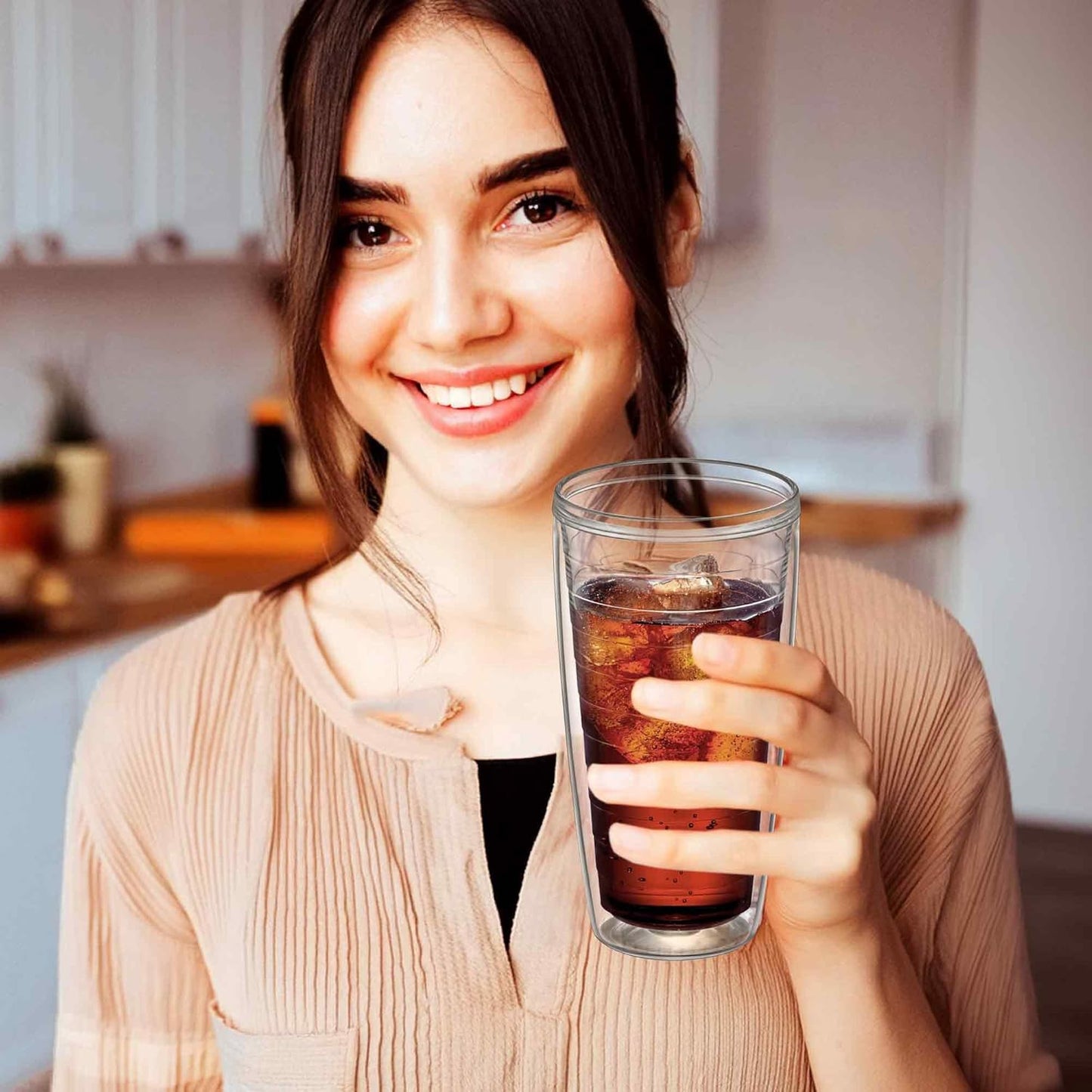 Amazing Abby - Alaska - 24-Ounce Insulated Tumblers (Set of 4), Double-Wall Drinking Glasses, Mixed-Color Reusable Cups, BPA-Free, Shatter-Proof, Dishwasher-Safe