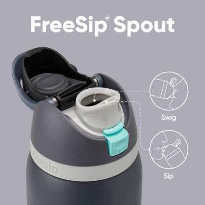 Owala FreeSip Insulated Stainless Steel Water Bottle with Straw, BPA-Free Sports Water Bottle, Great for Travel, 32 Oz, Denim