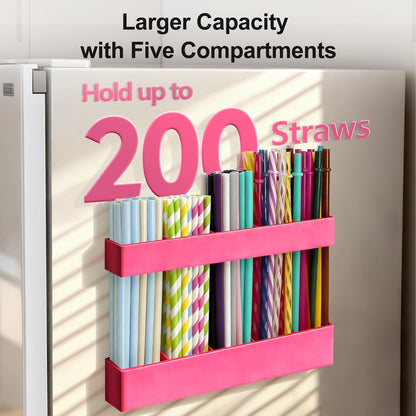 9.5” Large Acrylic Straw Holder for Cabinet Door, Reusable Adjustable Two-Part Straws Organizer with Ultra Sticky Adhesive Strips, 2026 Straw Storage for Kitchen Cupboard (Transparent)