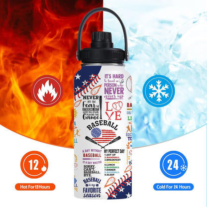 Pickleball Water Bottle 32oz Stainless Steel Insulated Vaccum with Lid, Pickleball Gifts for Pickleball Players, Pickleball Lovers, Women Girls Ladies