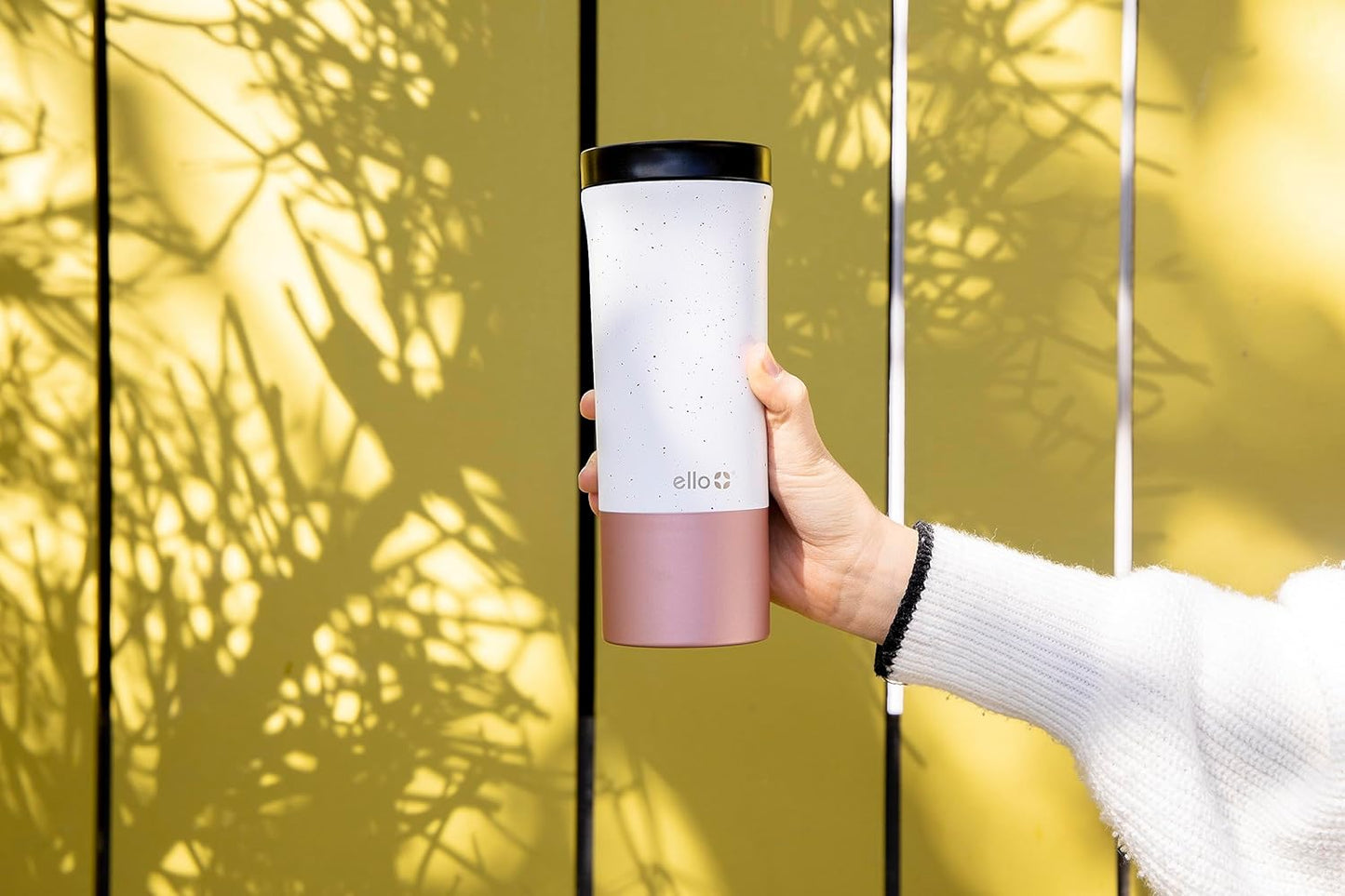 Ello Miri 16oz Vacuum Insulated Stainless Steel Travel Mug, Leak-Proof Slider Lid, Keeps Hot for 5 Hours, Perfect for Coffee or Tea, BPA-Free, Fits Most Cupholders, Holiday Gift, Speckle