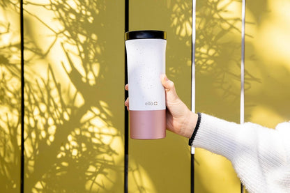 Ello Miri 16oz Vacuum Insulated Stainless Steel Travel Mug, Leak-Proof Slider Lid, Keeps Hot for 5 Hours, Perfect for Coffee or Tea, BPA-Free, Fits Most Cupholders, Holiday Gift, Speckle