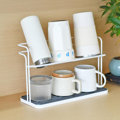Bottle & Cup Drying Rack with Drain Tray (Stainless Steel Silver)