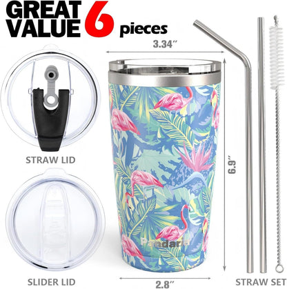 30 oz Travel Coffee Tumbler Cup, Double Wall Stainless Steel Reusable Spill Proof Tumbler with Straw, Leak Proof Insulated Tumbler with Straw for Iced Coffee, Tea & Water (Black)