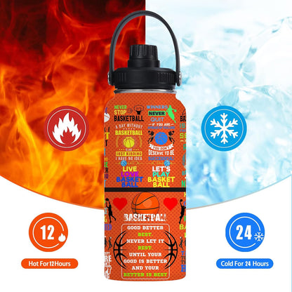 Pickleball Water Bottle 32oz Stainless Steel Insulated Vaccum with Lid, Pickleball Gifts for Pickleball Players, Pickleball Lovers, Women Girls Ladies