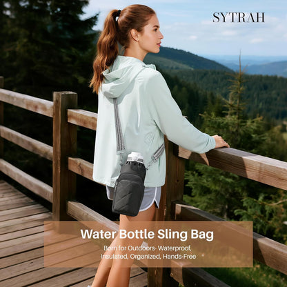 SYTRAH Water Bottle Bag Crossbody，Insulated Water Bottle Purse Crossbody Water Bottle Holder with Strap 40 oz