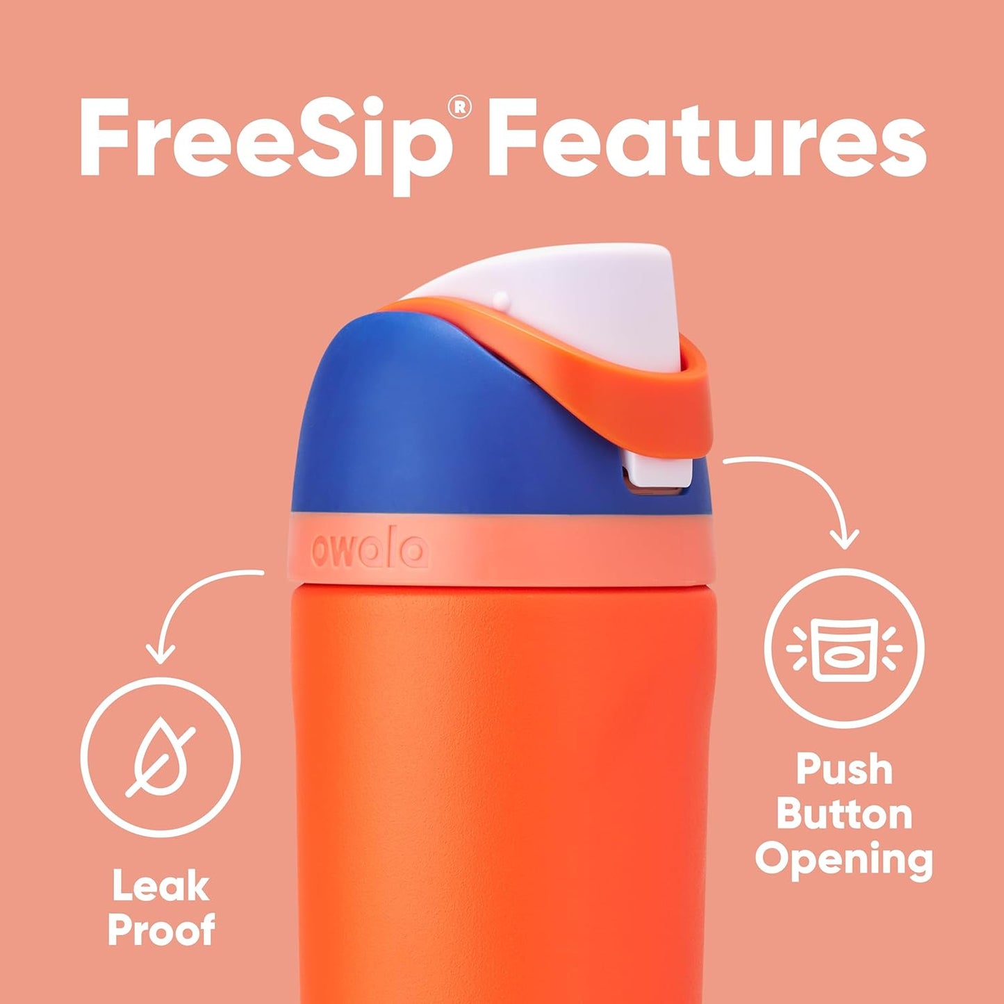 Owala FreeSip Insulated Stainless Steel Water Bottle with Straw, BPA-Free Sports Water Bottle, Great for Travel, 32 Oz, Denim
