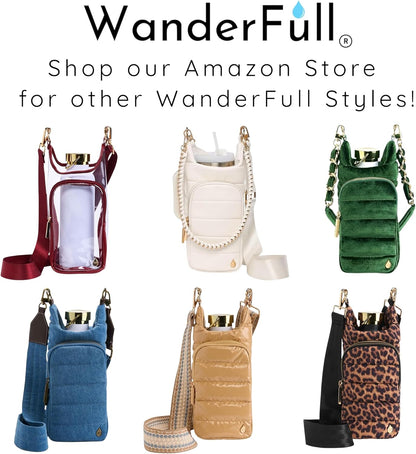 WanderFull Original HydroBag Handle® Zipper Slot for Handle, Hands-Free Crossbody Water Bottle Holder & Tumbler Accessories