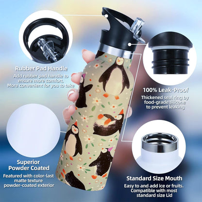 Pickleball Gifts,Pickle Water Bottle with Straw Lid Insulated Stainless Steel Travel Mugs for Sport Gym Outdoor 20oz