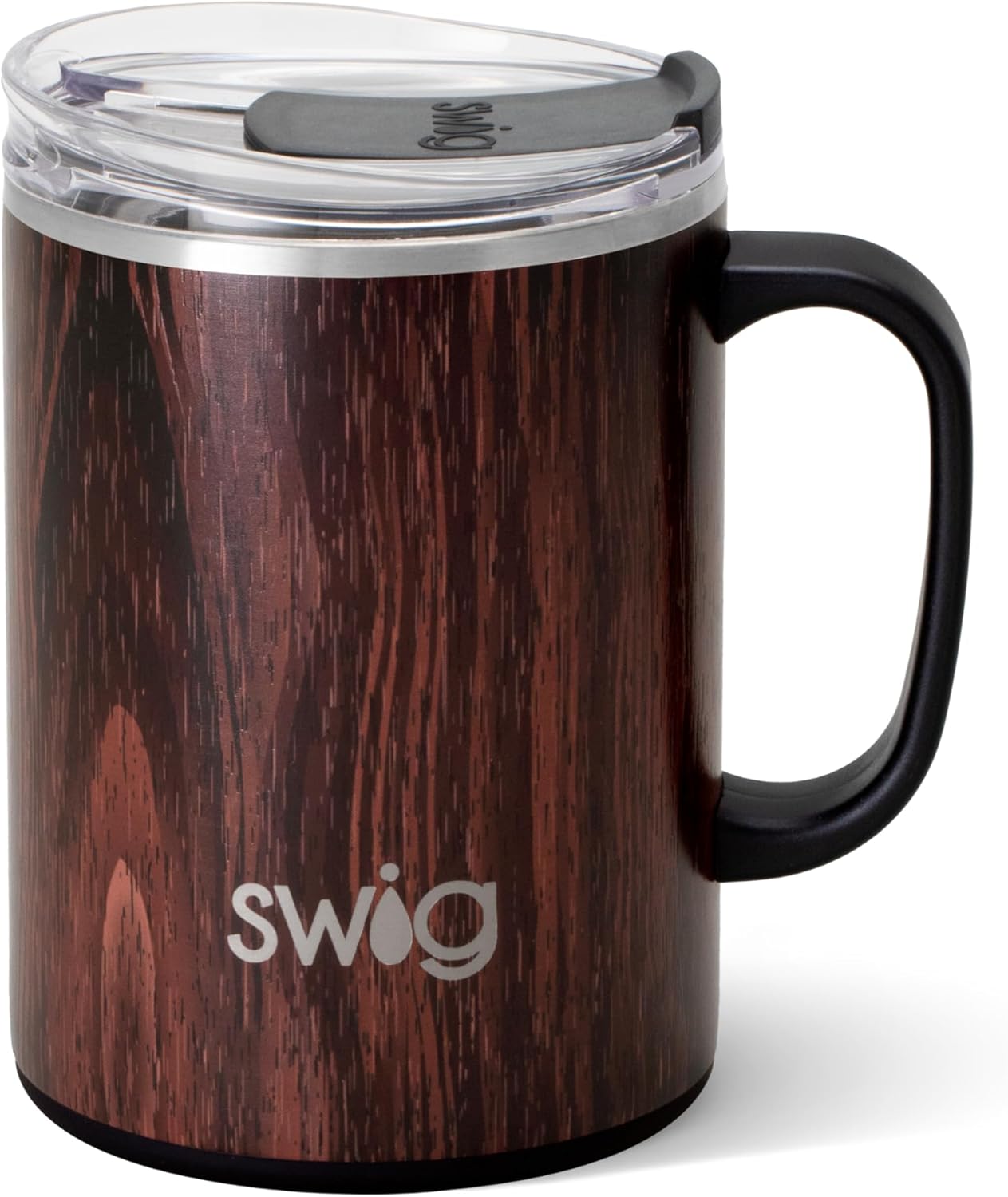 Swig Life 18oz Travel Mug, Insulated Tumbler with Handle and Lid, Cup Holder Friendly, Dishwasher Safe, Stainless Steel, Travel Coffee Cup (Honey Meadow)
