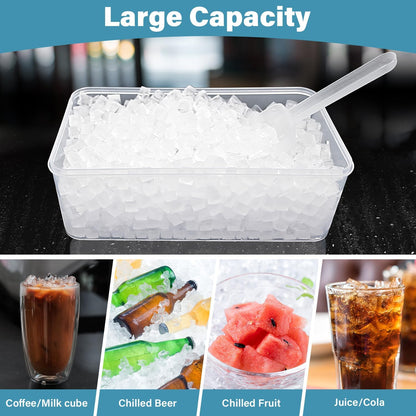 Mini Ice Cube Tray for Freezer: FDDBI Small Ice Trays for Freezer with Bin - 117×4PCS Easy Release Nugget Ice Tray - Crushed Ice Tray with Container