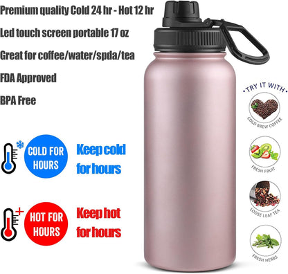 Sivaphe Tea Infuser Bottle With Removable Loose Leaf Tea Strainer Cup 18/8 Stainless Steel Portable Insulated Travel Tea Tumbler Black