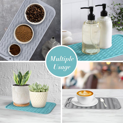 Silicone Dish Drying Mat, Multipurpose Heat Resistant 600 ℉ 7-Inch Food Grade & BPA Free. Non-Slip Trivet mats for Cup, Hot Pot, Hot Dishes