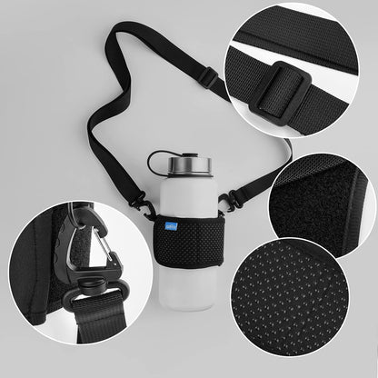 Xxerciz Water Bottle Carrier Holder with Adjustable Shoulder Strap Universal Bottle Sling for Walking Hiking Camping