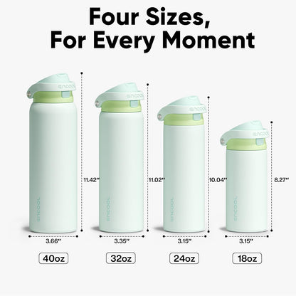 ENCOOL Leakproof Insulated Water Bottle with Straw Dual-Sip Water Bottle Bag-Safe Design for Work, Commute & Gym – Keeps Drinks Cold All Day, 24 oz, Lemonade Pink - Colors B