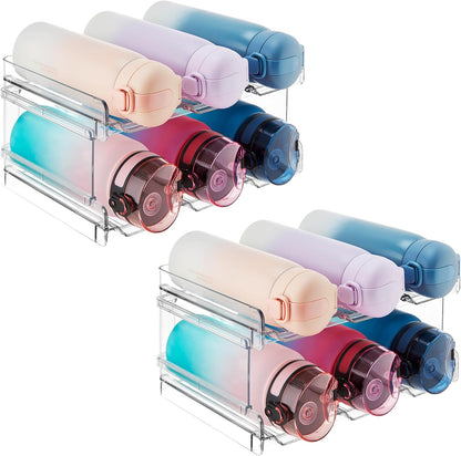 Lifewit 2 Tier Stackable Water Bottle Organizer for Cabinet, Plastic Bottle Holder Fits 6 Bottles/Tumblers up to 3.8" Diameter for Pantry/Countertop/Cupboard, 28 x 19 x 15 cm/11 x 7.5 x 5.7"