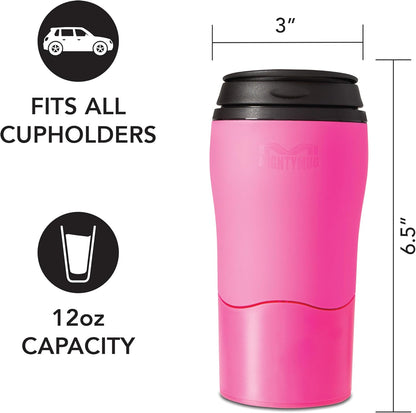 Mighty Mug Plastic Travel Mug, No Spill Double Wall Tumbler, Cold/Hot, Cup-Holder Friendly, Dishwasher Safe, (Cream, 12oz)