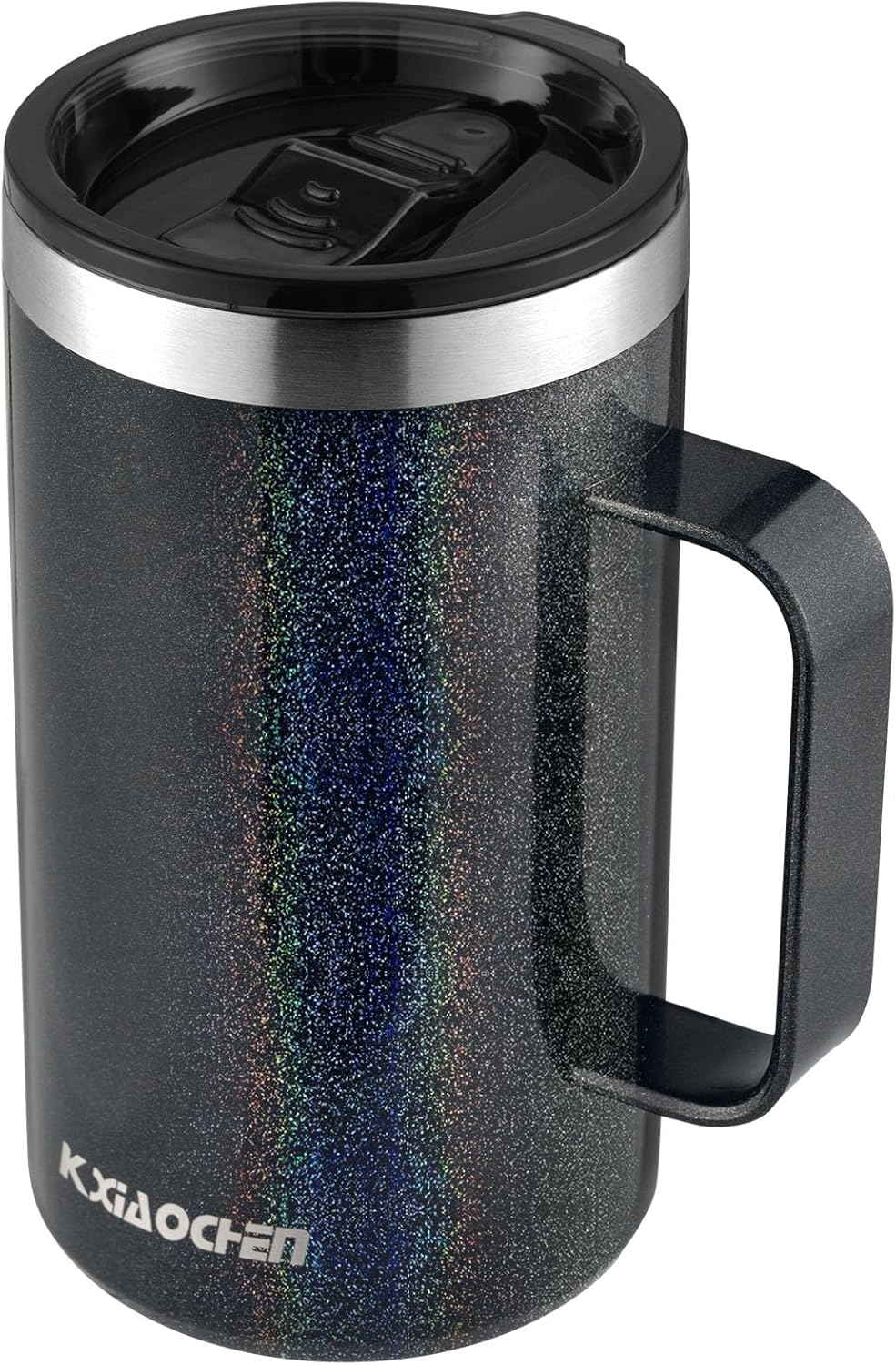 KXIAOCHEN 20oz Insulated Coffee Mug with Lid, Stainless Steel Coffee Cup, Double Wall Vacuum Coffee Tumbler with Handle, Premium Thermal Travel Coffee Mug (Navy Blue)