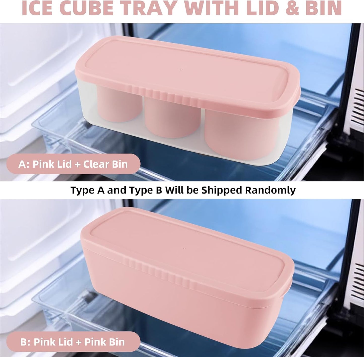 Tcamp Ice Mold for 30-40 oz Tumbler Cup, Silicone Ice Cube Tray With Lid and Bin for Freezer, Ice Ring Ice Maker for Chilling Cocktails, Whiskey, Drinks, Coffee, Easy Fill and Release (Black)