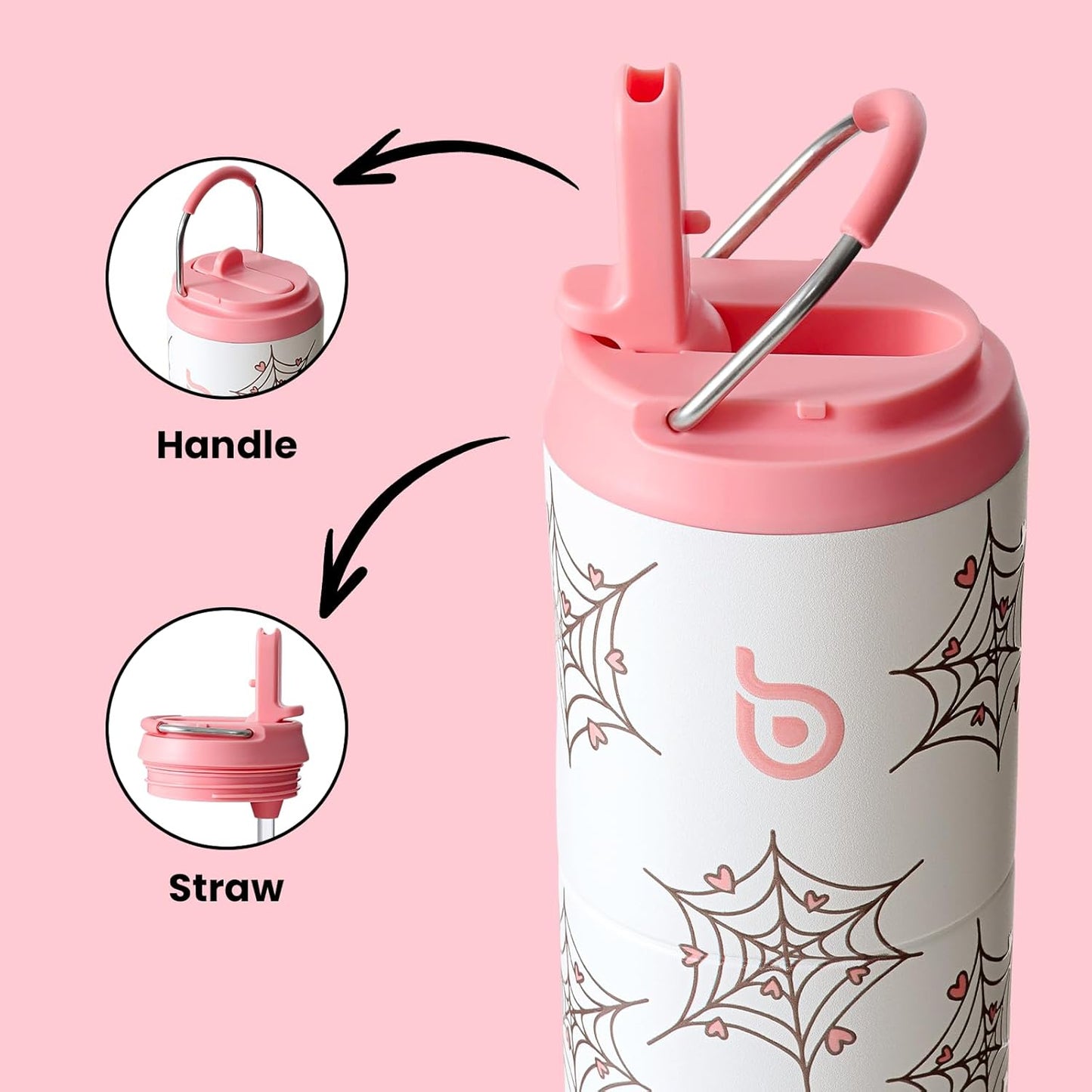 BOTTLE BOTTLE Insulated Water Bottle 24oz with Straw Lid and Handle for Sports Travel Gym Stainless Steel Water Bottles Double-Wall Vacuum Metal Leak Proof BPA-Free