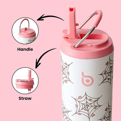 BOTTLE BOTTLE Insulated Water Bottle 24oz with Straw Lid and Handle for Sports Travel Gym Stainless Steel Water Bottles Double-Wall Vacuum Metal Leak Proof BPA-Free