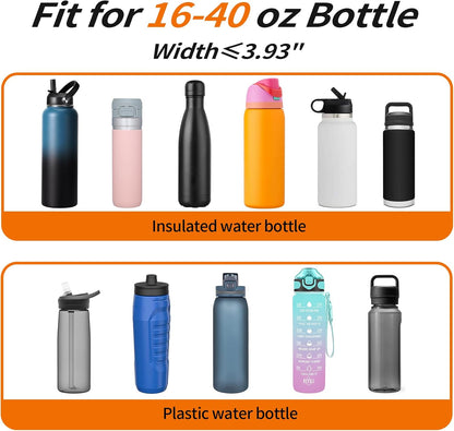 AceTreker 32/40/64/128 oz Neoprene Insulated Water Bottle Carrier Bag, Sling Bag Sleeve Pouch Holder with Strap & Paracord Handle and 2 Pocket for Travelling, Hiking, Camping